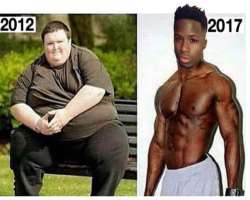 He had a great transformation from a fat guy into a great personality man naturally by going to the gym and also by maintaining his diet which resulte